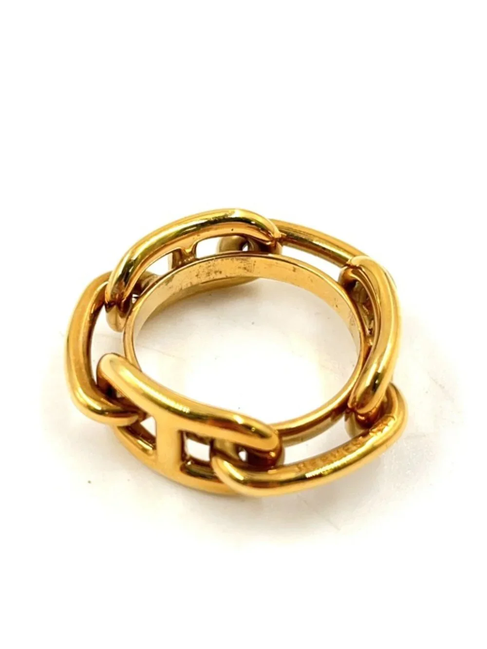 Hermes Chaine D'ancre Scarf Ring Gold Plated